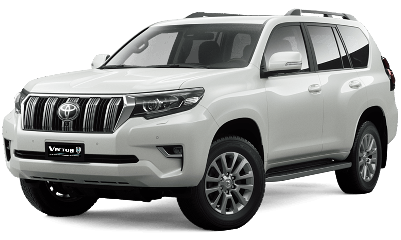 Camioneta Toyota blindada blanca