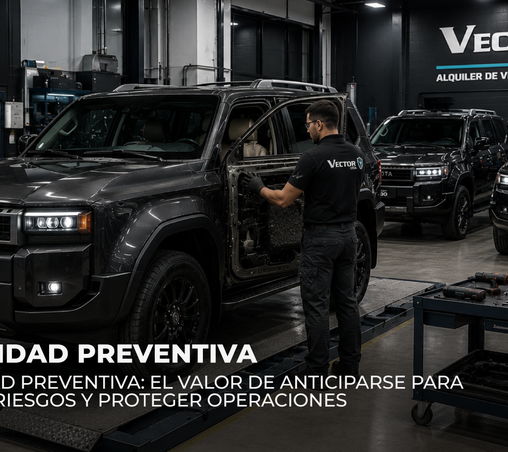 Equipo corporativo implementando estrategias de prevención de riesgos y seguridad preventiva en movilidad empresarial.